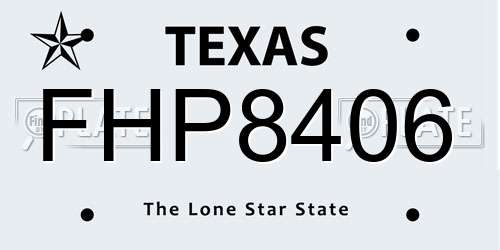 FHP8406 Texas License Plate
