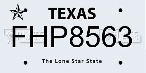 FHP8563 Texas License Plate
