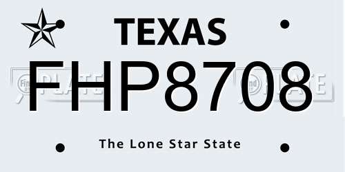 FHP8708 Texas License Plate