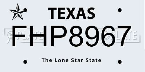 FHP8967 Texas License Plate