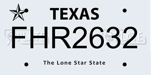 FHR2632 Texas License Plate