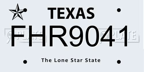 FHR9041 Texas License Plate