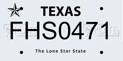 FHS0471 Texas License Plate
