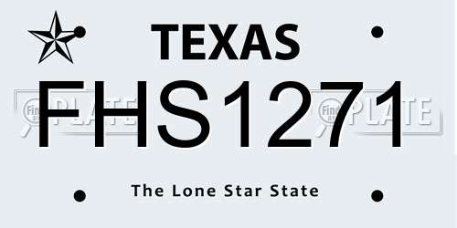 FHS1271 Texas License Plate