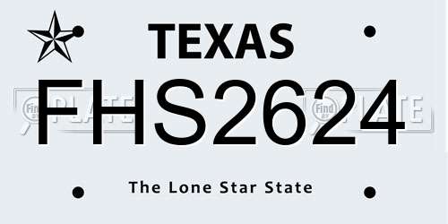 FHS2624 Texas License Plate