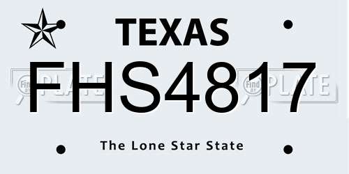 FHS4817 Texas License Plate
