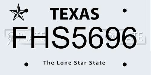 FHS5696 Texas License Plate