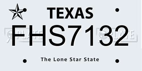FHS7132 Texas License Plate