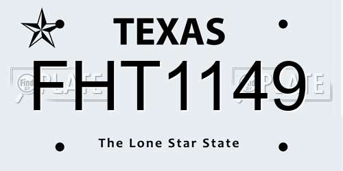 FHT1149 Texas License Plate