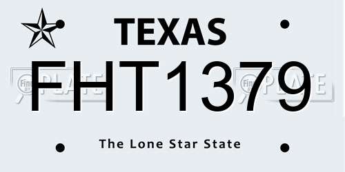 FHT1379 Texas License Plate