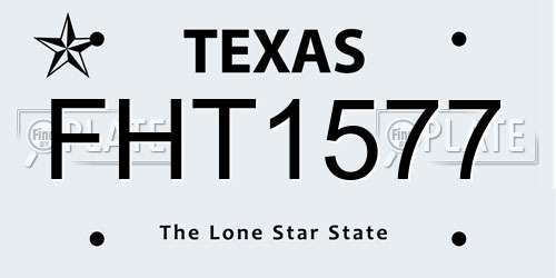FHT1577 Texas License Plate