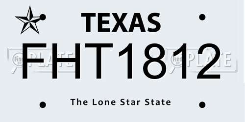FHT1812 Texas License Plate