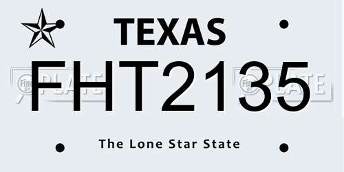 FHT2135 Texas License Plate