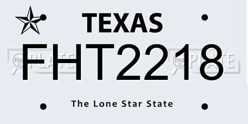 FHT2218 Texas License Plate