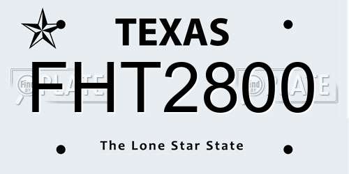 FHT2800 Texas License Plate