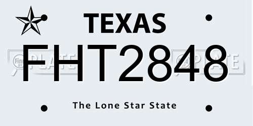 FHT2848 Texas License Plate