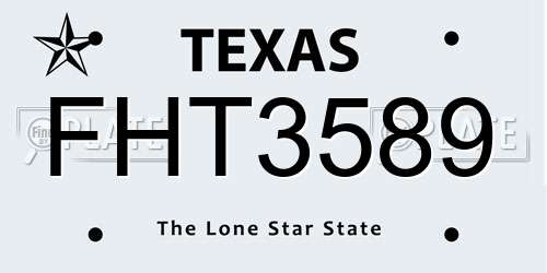 FHT3589 Texas License Plate