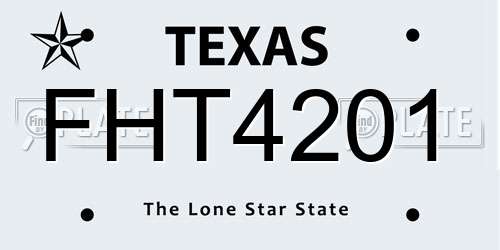 FHT4201 Texas License Plate