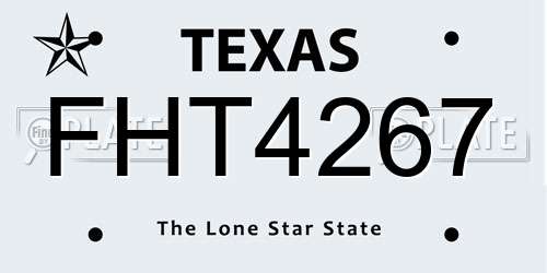 FHT4267 Texas License Plate