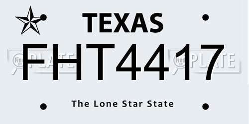 FHT4417 Texas License Plate