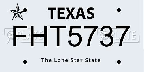 FHT5737 Texas License Plate