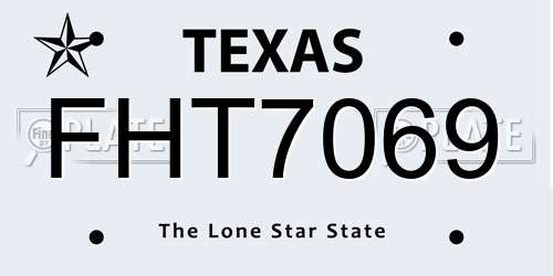 FHT7069 Texas License Plate