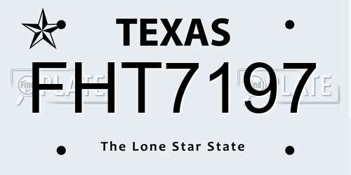 FHT7197 Texas License Plate
