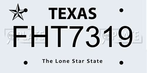 FHT7319 Texas License Plate