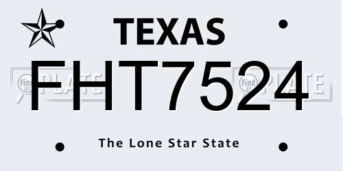 FHT7524 Texas License Plate
