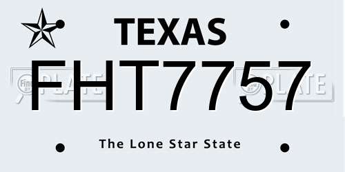 FHT7757 Texas License Plate