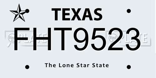 FHT9523 Texas License Plate