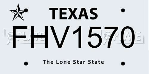 FHV1570 Texas License Plate