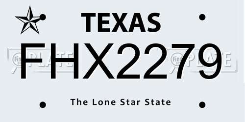 FHX2279 Texas License Plate