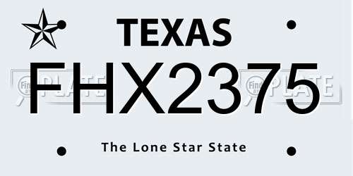 FHX2375 Texas License Plate