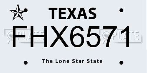 FHX6571 Texas License Plate