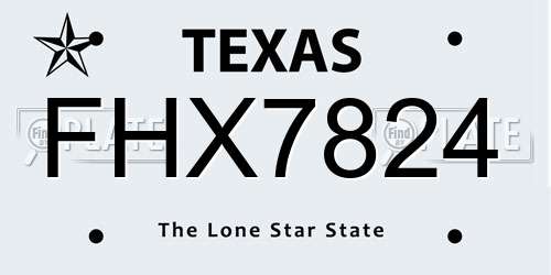 FHX7824 Texas License Plate