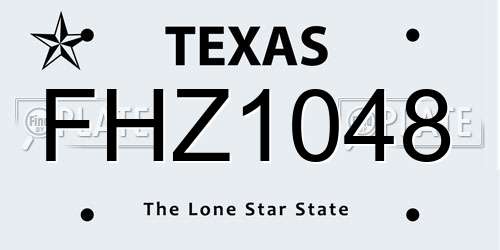 FHZ1048 Texas License Plate