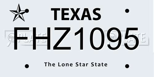 FHZ1095 Texas License Plate