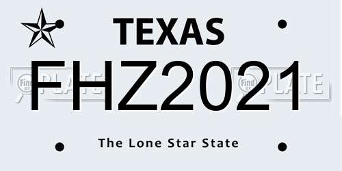 FHZ2021 Texas License Plate
