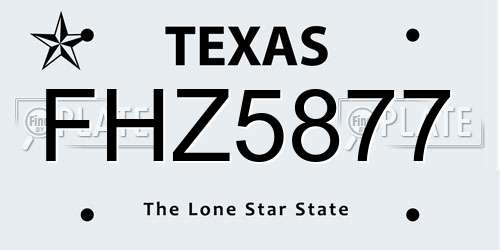 FHZ5877 Texas License Plate