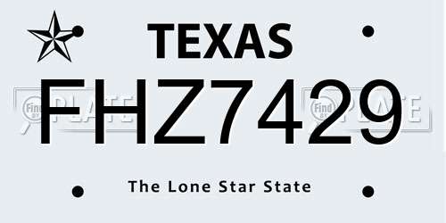 FHZ7429 Texas License Plate