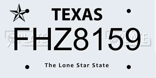 FHZ8159 Texas License Plate