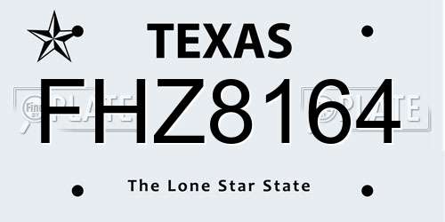 FHZ8164 Texas License Plate