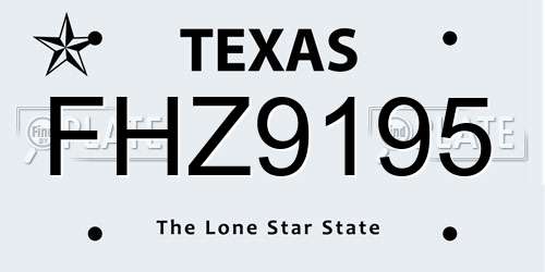 FHZ9195 Texas License Plate