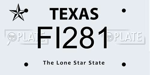 FI281 Texas License Plate