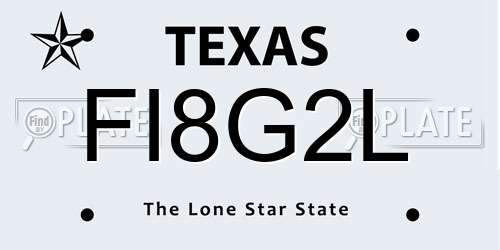 FI8G2L Texas License Plate
