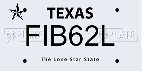 FIB62L Texas License Plate