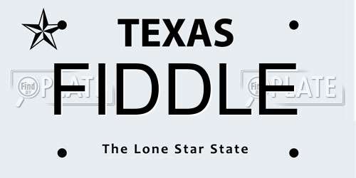 FIDDLE Texas License Plate