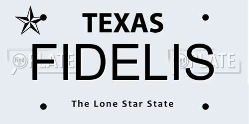 FIDELIS Texas License Plate