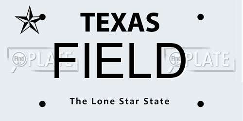 FIELD Texas License Plate